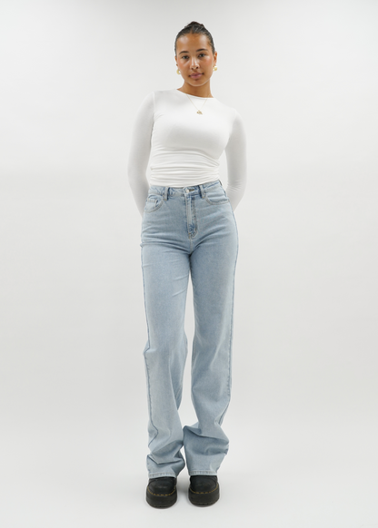 High waist wide leg jeans light blue (tall)