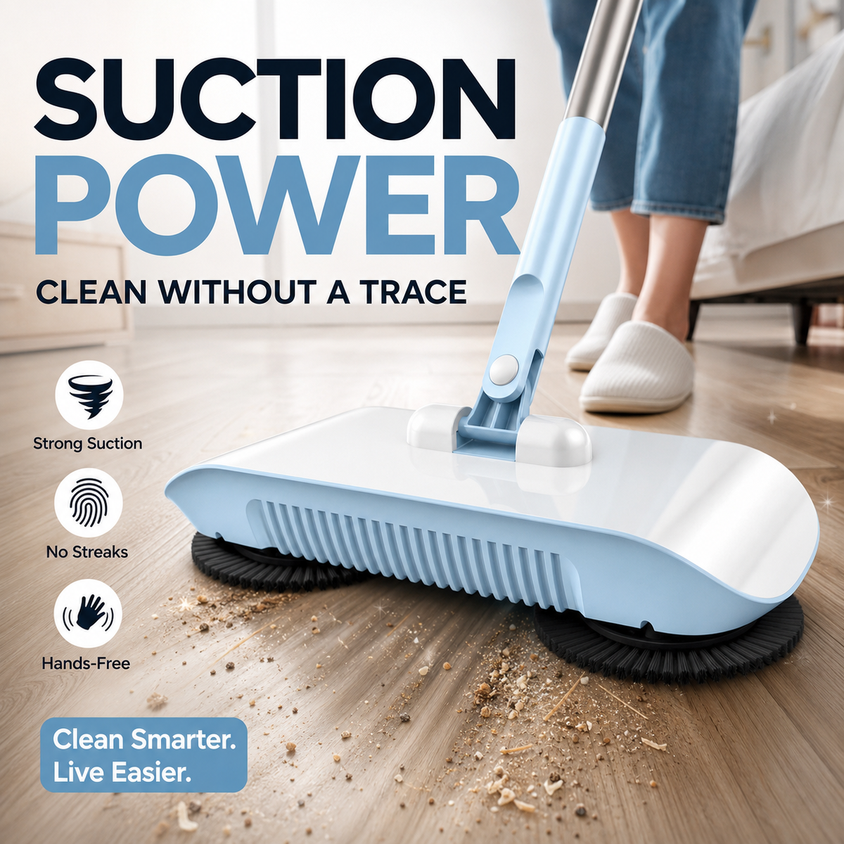 📢📢 50% OFF!! Smart 3‑in‑1 Robot Vacuum | Vacuum, Mop, Broom