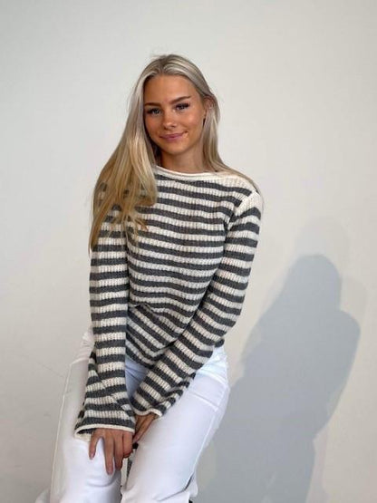 Leona knit - grey and beige