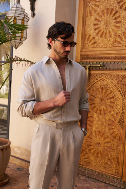 Table for Two Linen Shirt – Beige
