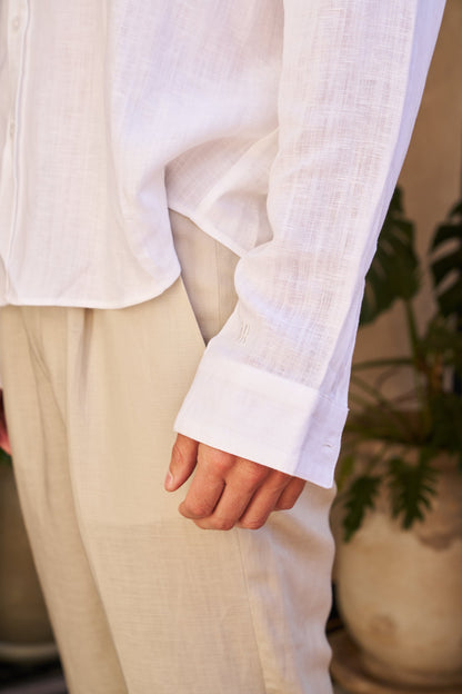 Table for Two Linen Shirt – White