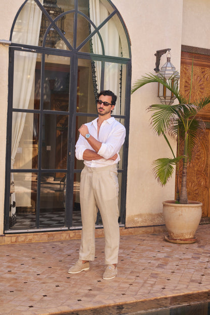 Table for Two Linen Shirt – White