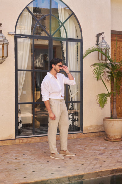 Table for Two Linen Shirt – White