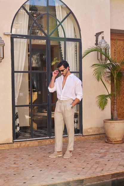 Table for Two Linen Shirt – White