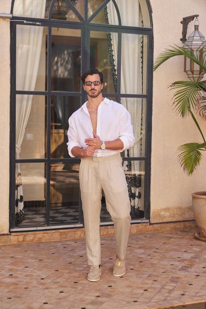 Table for Two Linen Shirt – White
