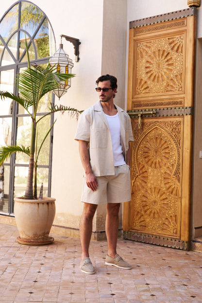 Seersucker Short Sleeve Shirt – Oat
