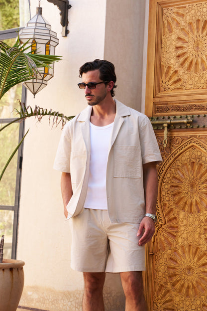 Seersucker Short Sleeve Shirt – Oat