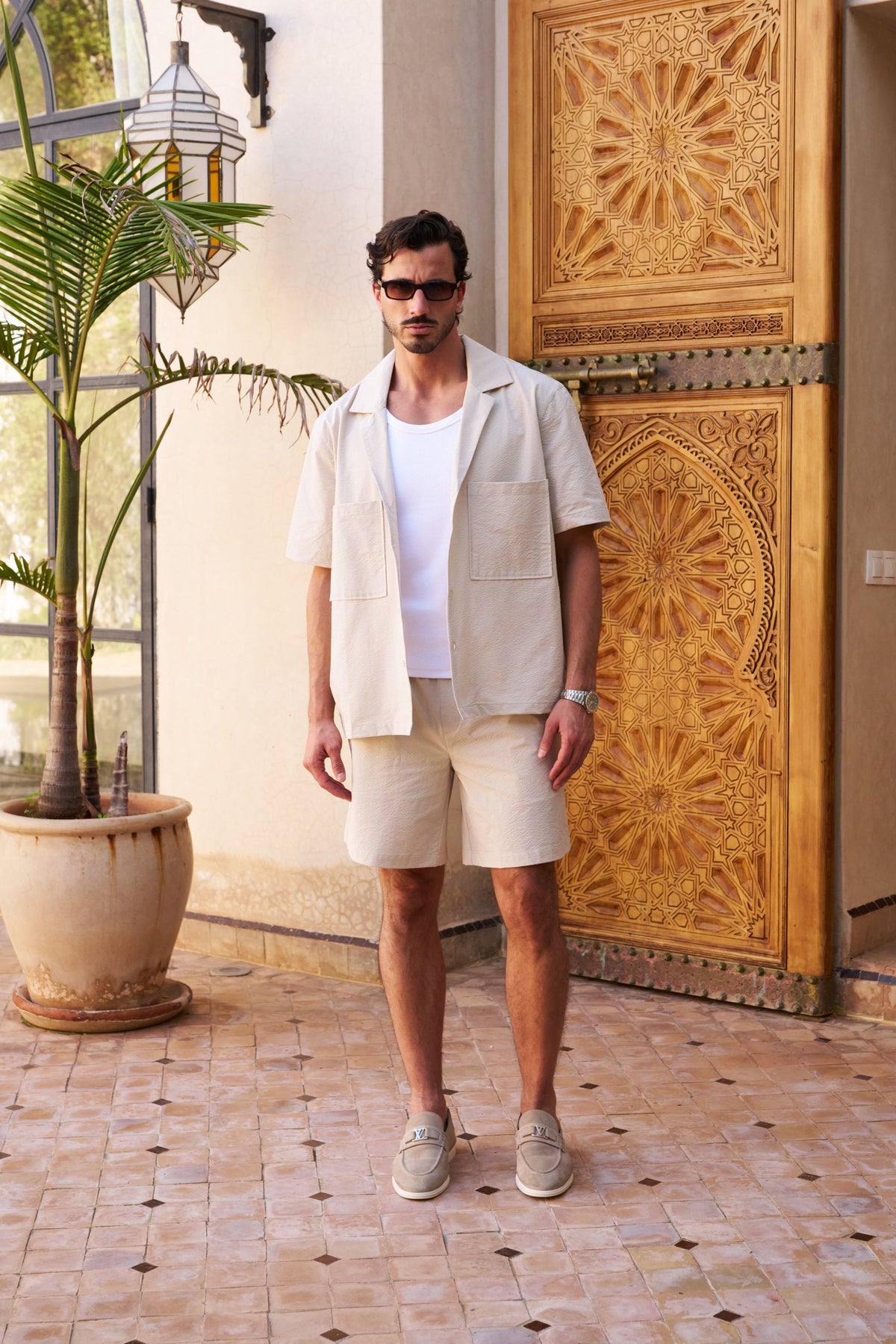 Seersucker Short Sleeve Shirt – Oat