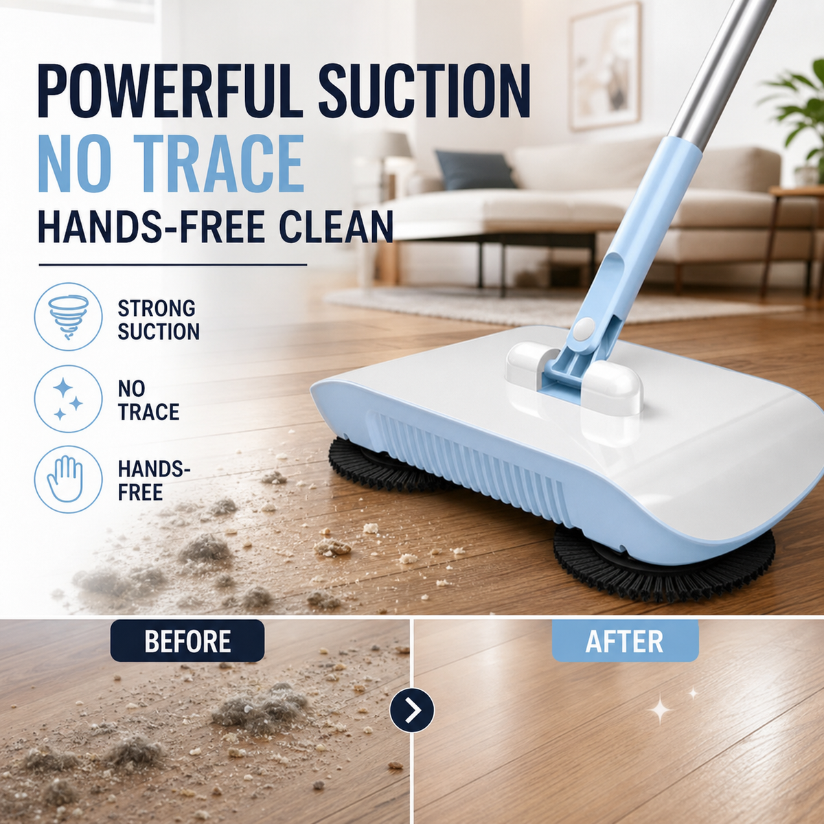 📢📢 50% OFF!! Smart 3‑in‑1 Robot Vacuum | Vacuum, Mop, Broom