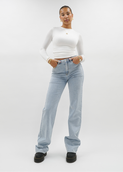 High waist wide leg jeans light blue (tall)