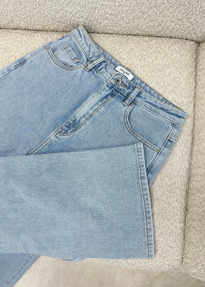 High waist wide leg jeans light blue (tall)