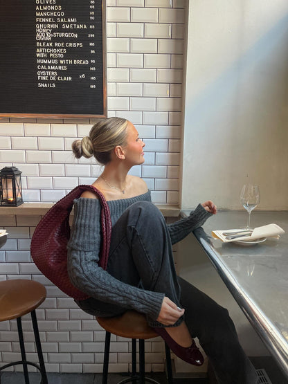 Theresa off-shoulder knit - Grey