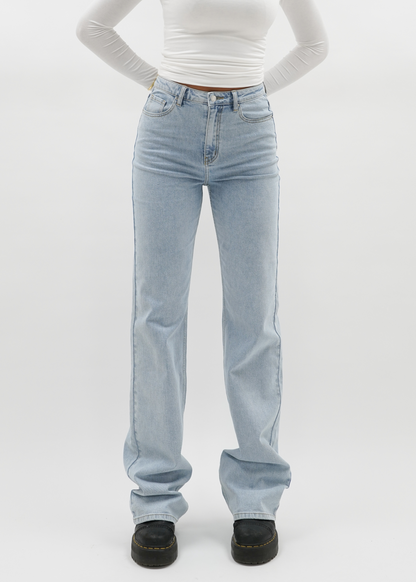 High waist wide leg jeans light blue (tall)