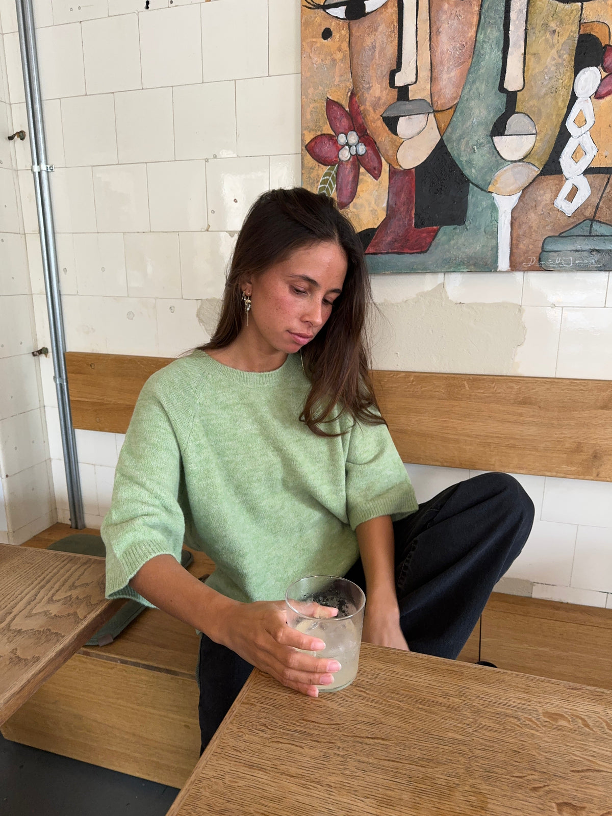 Alia three-quarter sleeve knit – Green