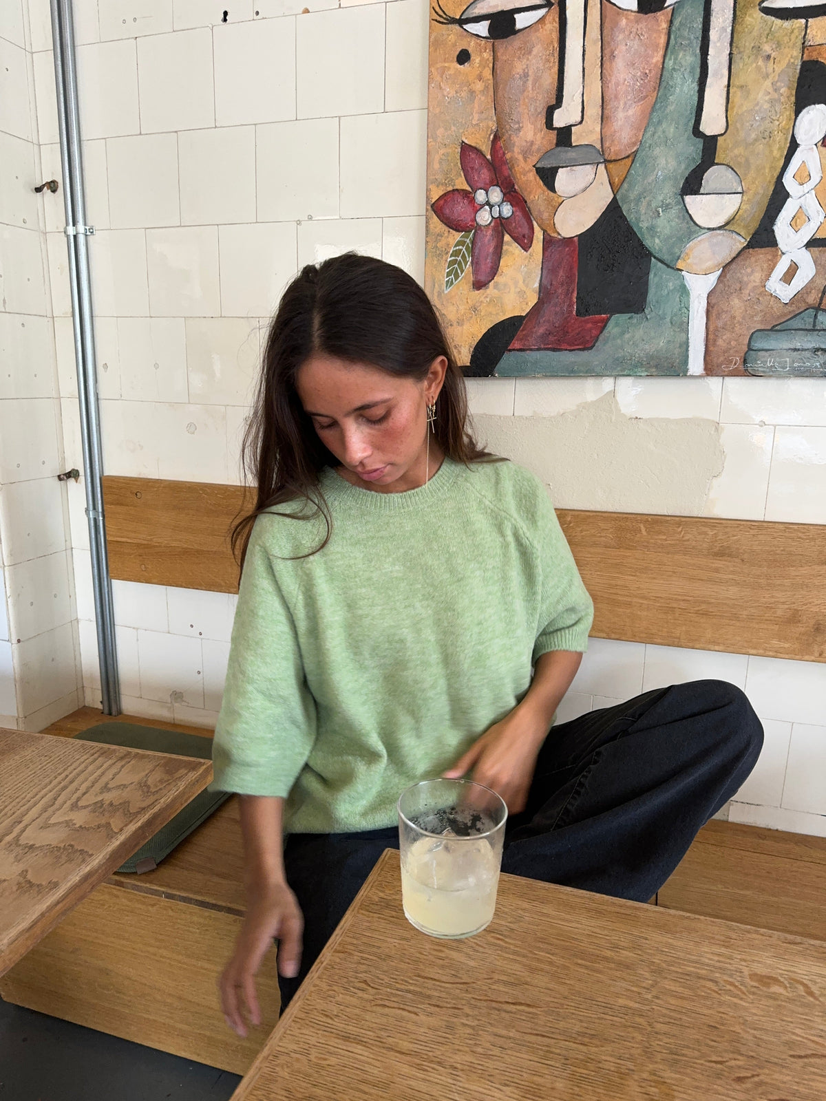 Alia three-quarter sleeve knit – Green