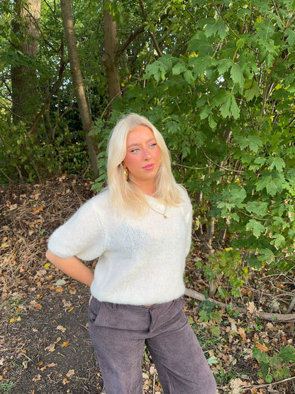Rancy knitted mohair tee - Off white