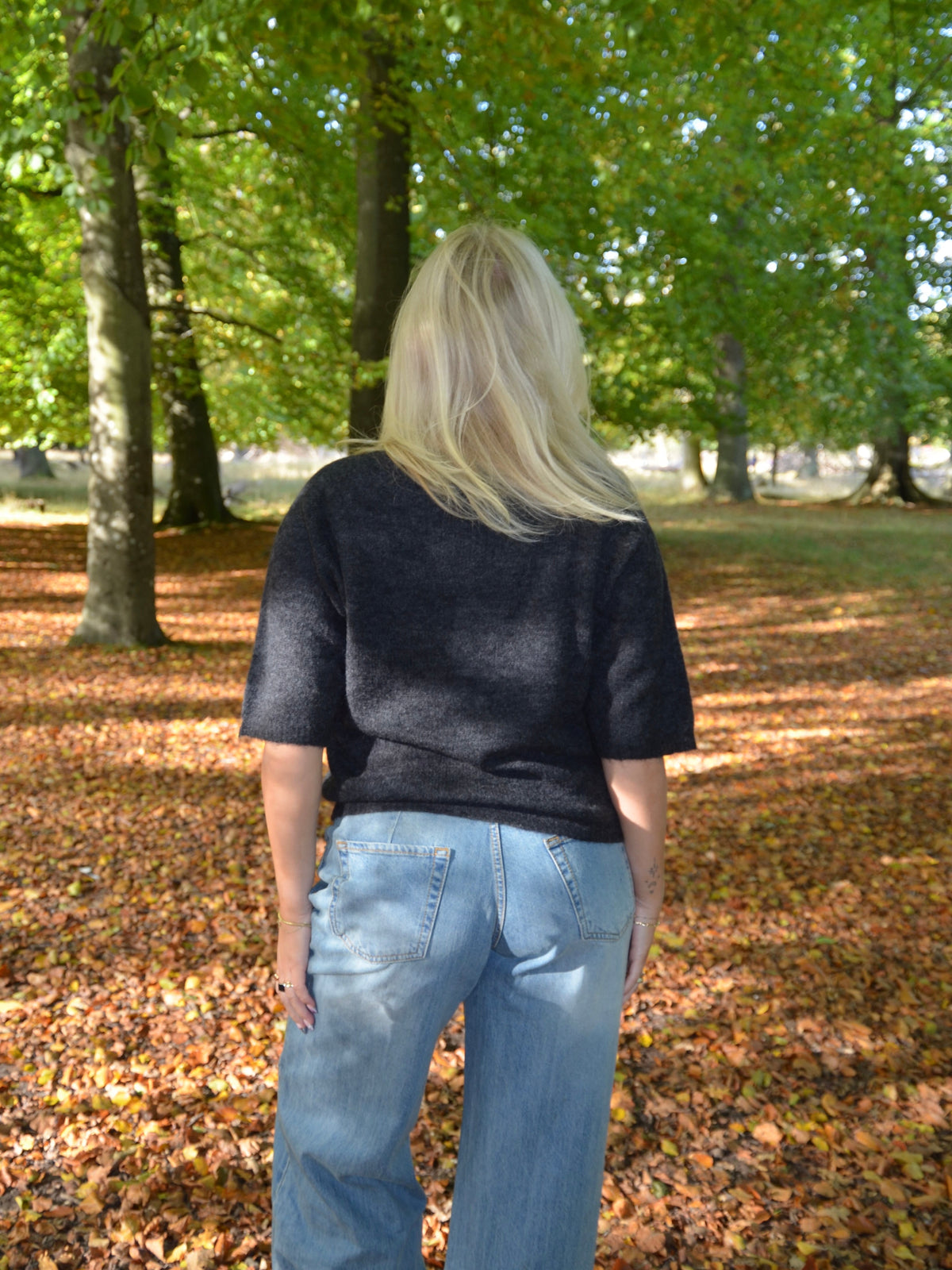 Isabell three-quarter sleeve knit - Dark grey