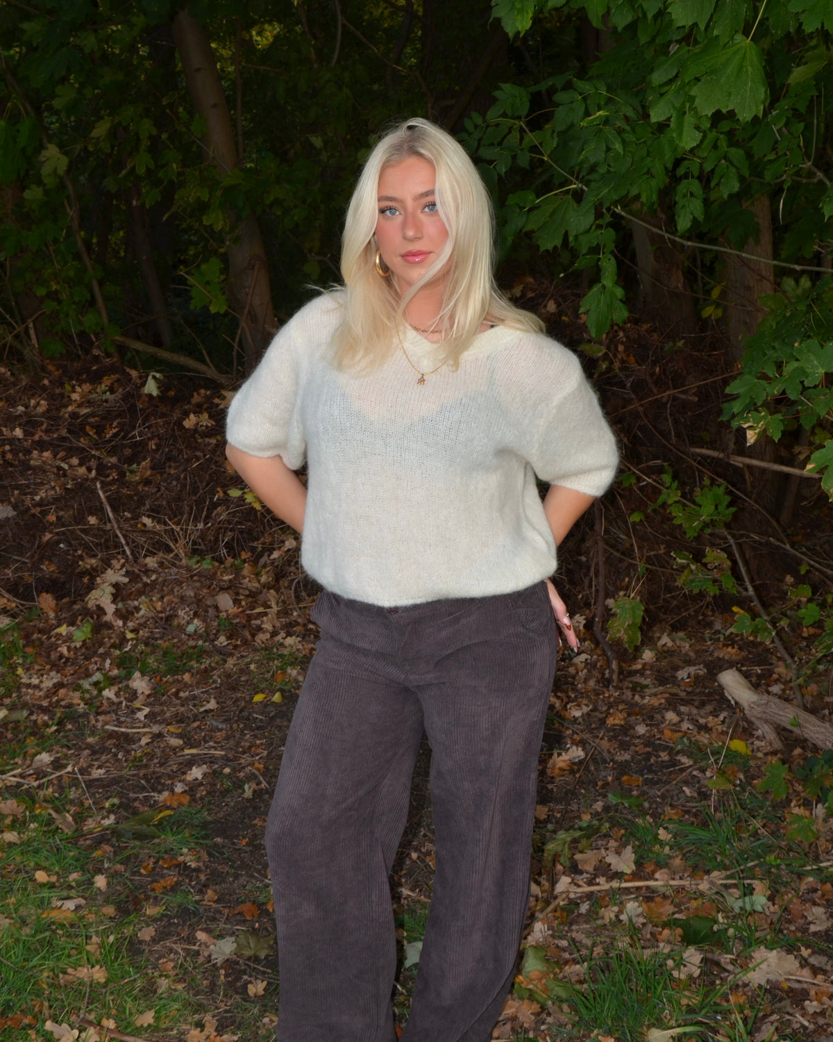 Rancy knitted mohair tee - Off white