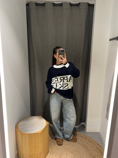 Aprés ski knit - Navy/white