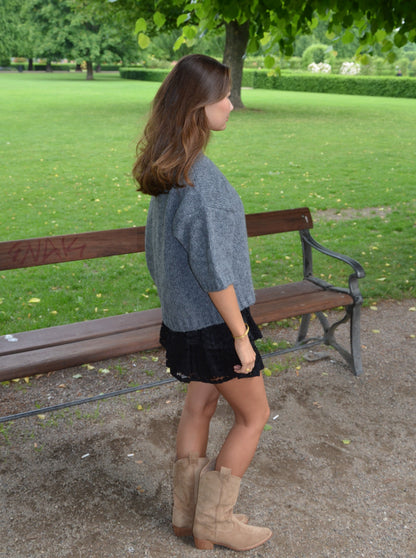 Hedvig knit with short sleeves - Grey