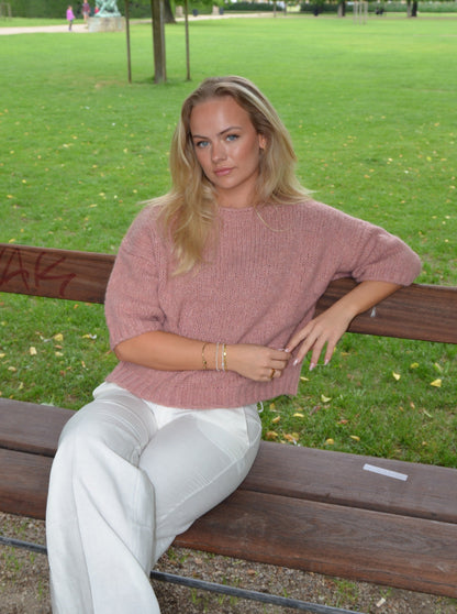 Hedvig knit with short sleeves - Pink