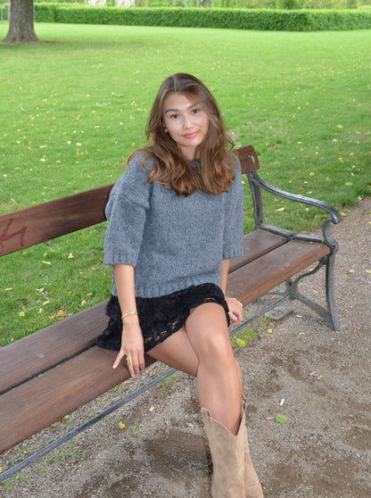 Hedvig knit with short sleeves - Grey