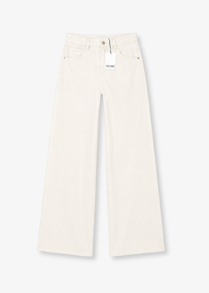Mid waist super wide leg jeans crème (tall)