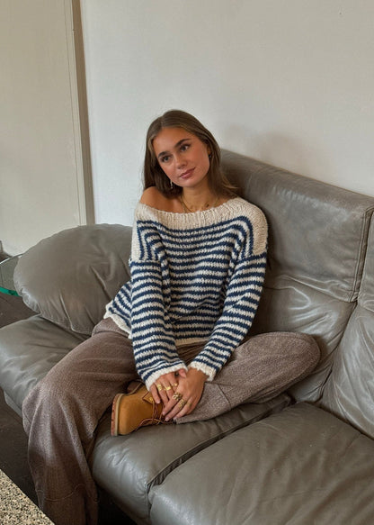 Odetta striped sweater - White/navy