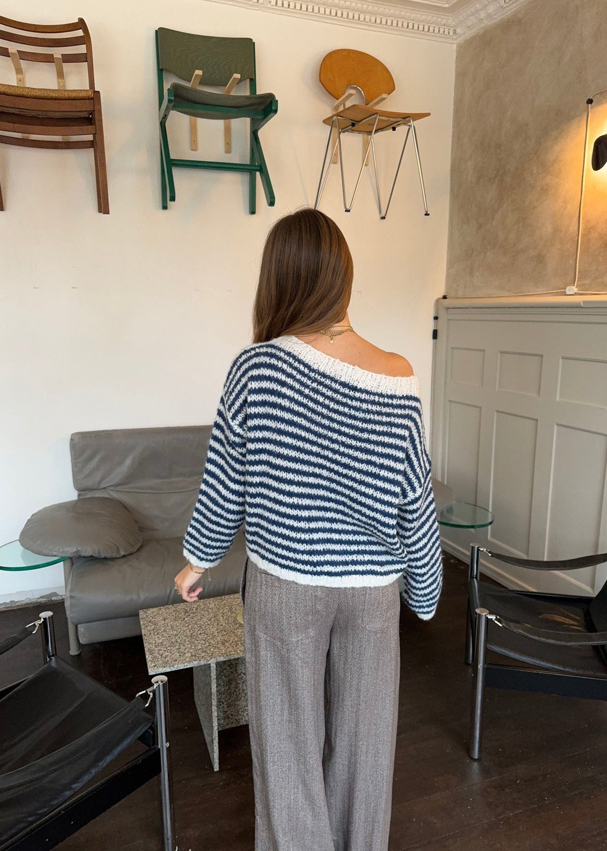 Odetta striped sweater - White/navy