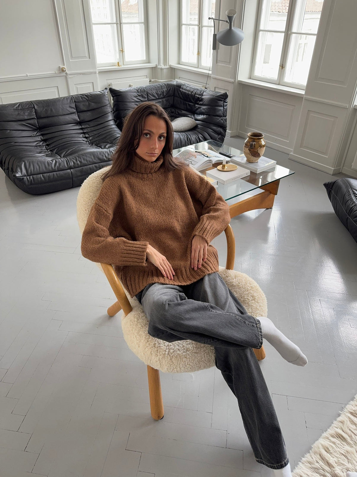 Valdamara oversized turtleneck - Brown