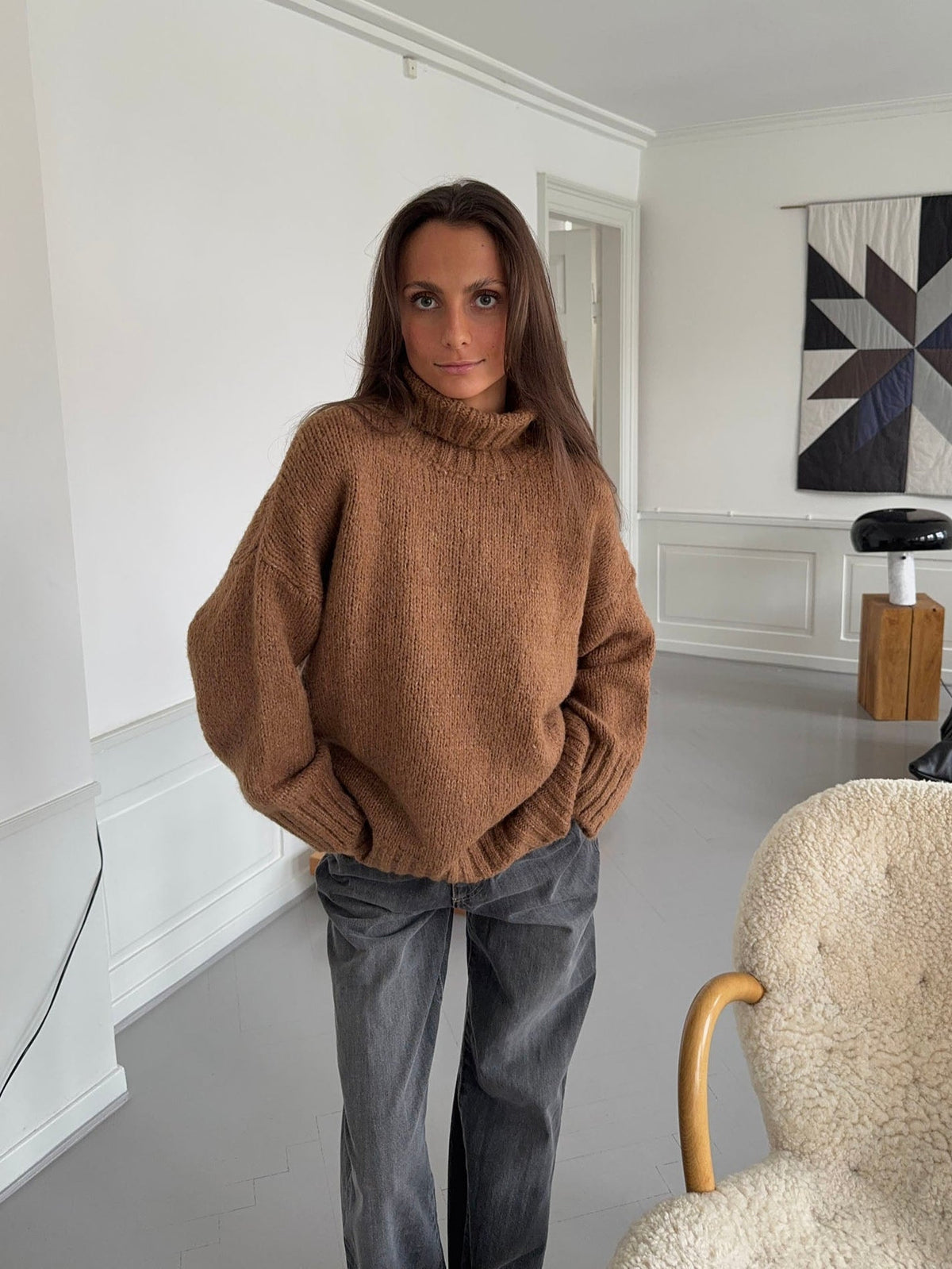 Valdamara oversized turtleneck - Brown