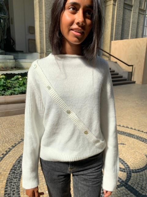 Matilde W knit with buttons - Off white