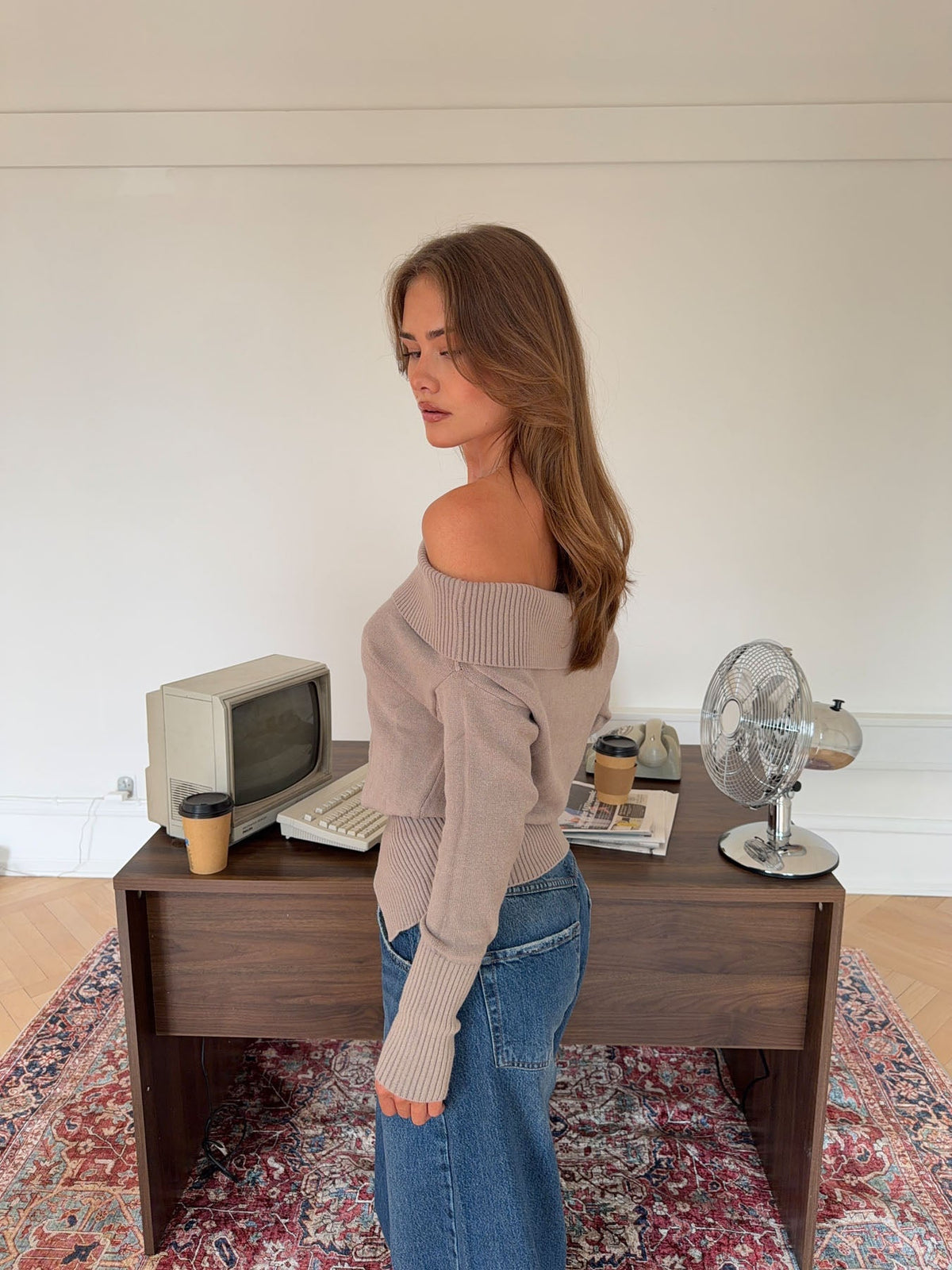 Tora fitted knit - Taupe