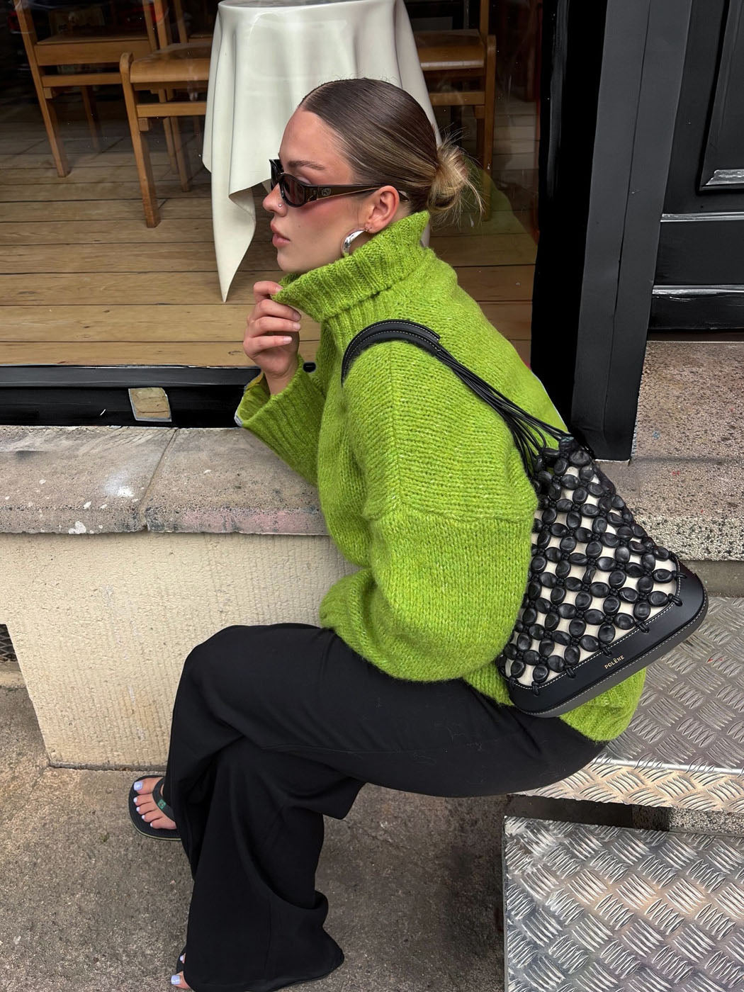 Valdamara oversized turtleneck – Lime Green