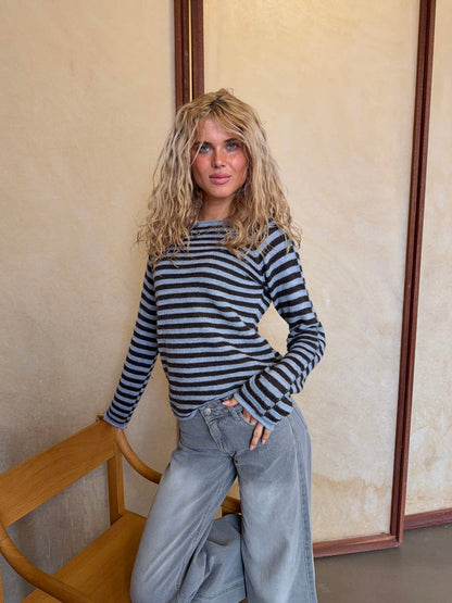 Josa striped knit -  Blue/brown