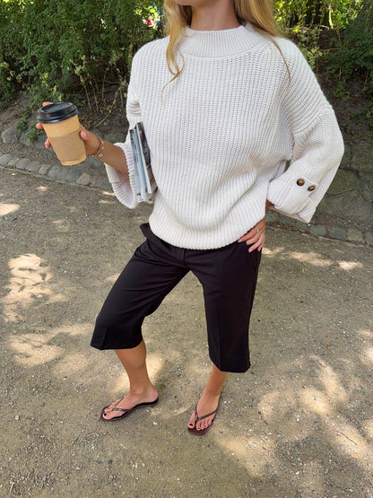 Carina knit with sleeve detail - Beige
