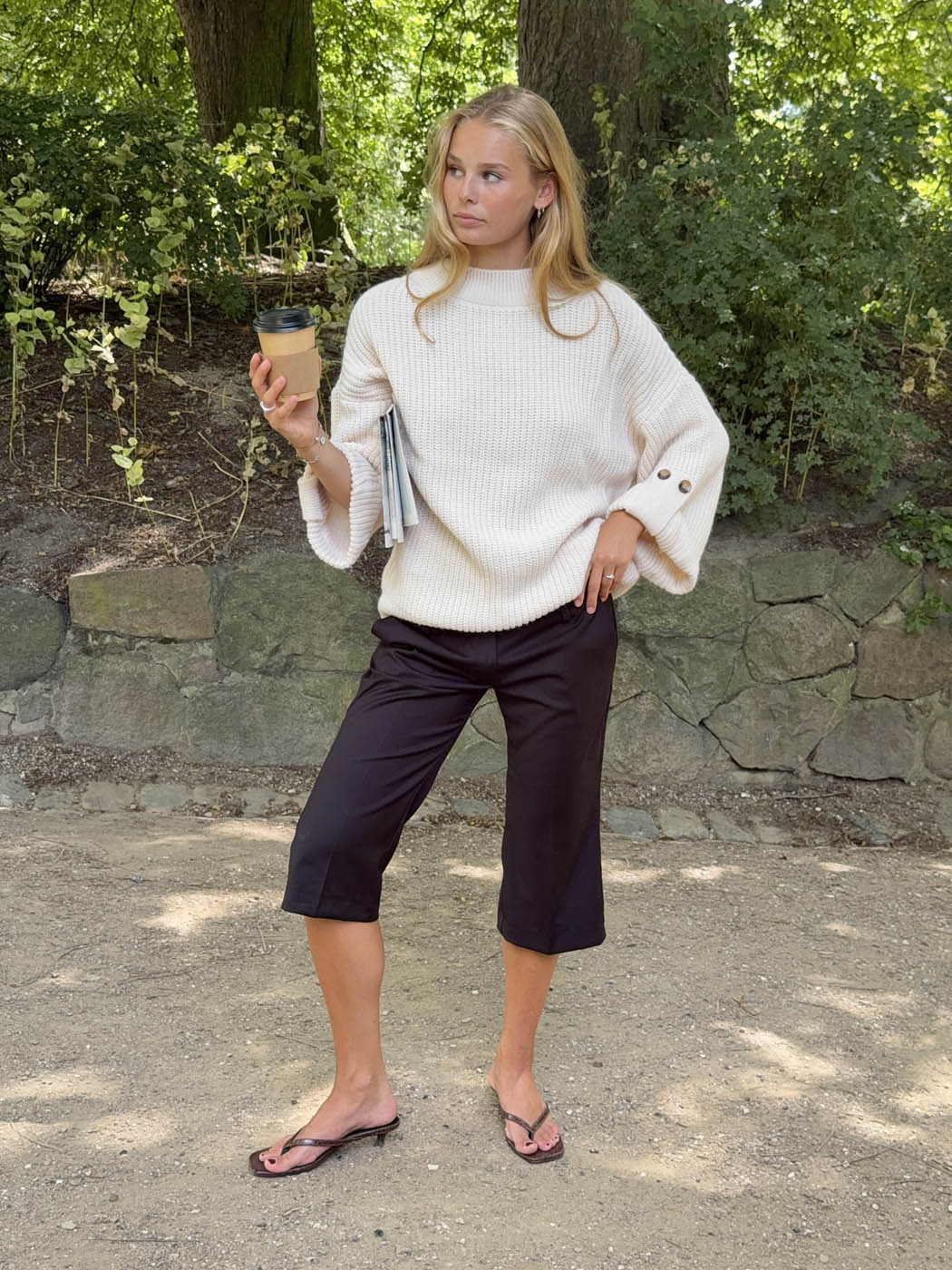Carina knit with sleeve detail - Beige