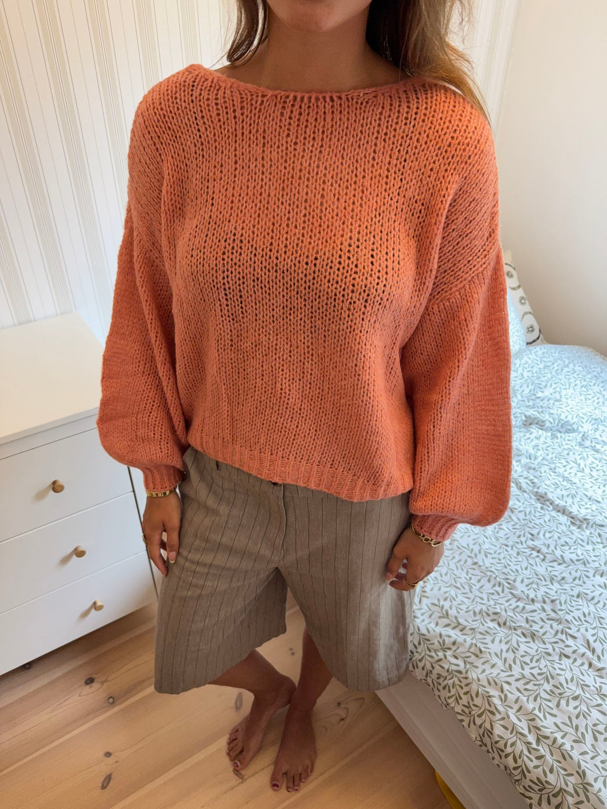 Berna knit with tie detail - Rose
