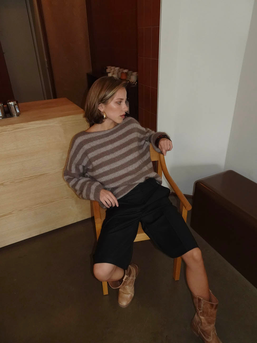 Sissal knit with stripes - Brown