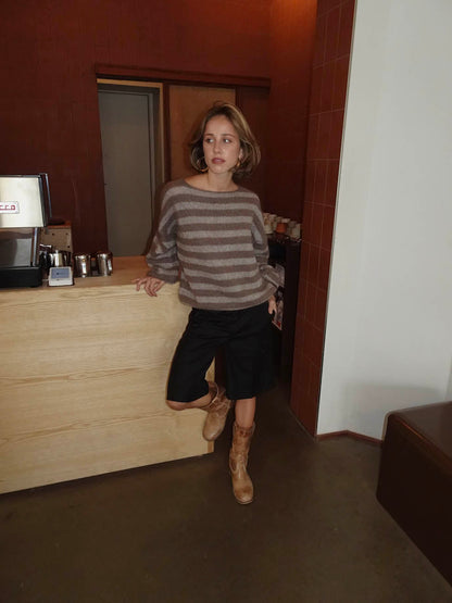Sissal knit with stripes - Brown