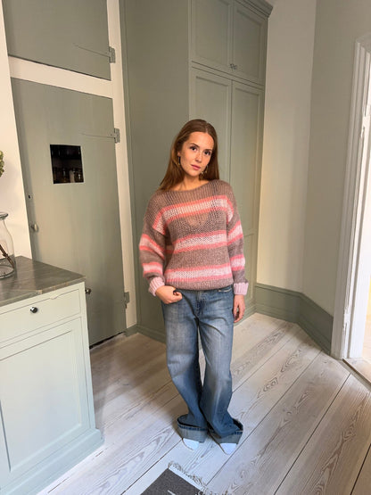Evelina knit - Brown/Pink
