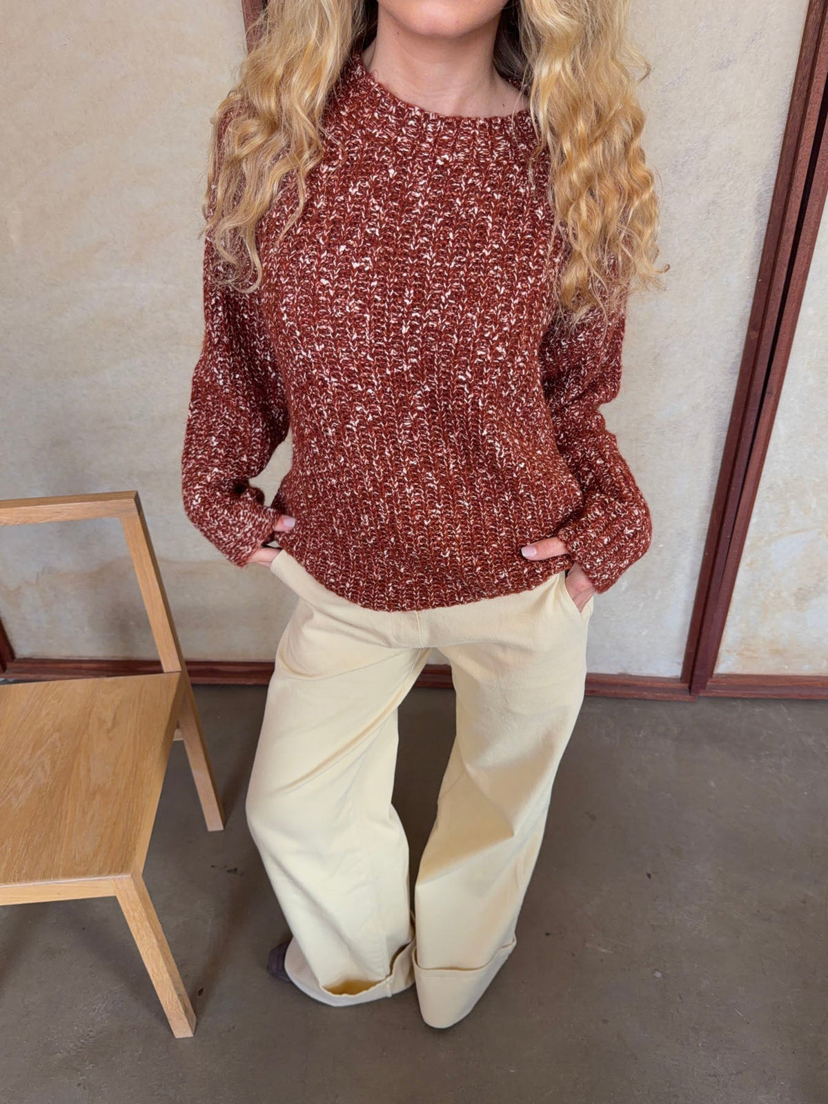 Lunuda knit sweater – Rust/orange