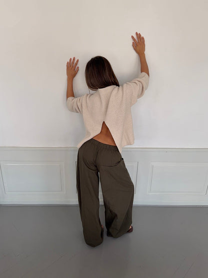 Cholana knit with open back - Beige