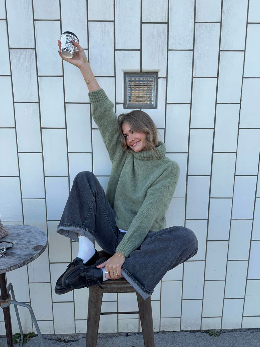 Idun knit with turtleneck - Khaki