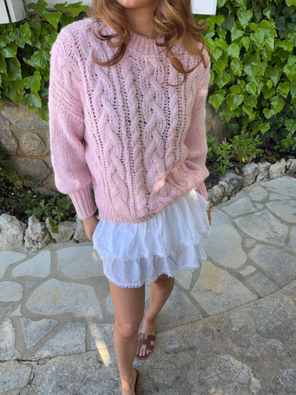 Raffaella cable knit – Pink