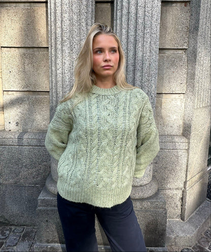 Raffaella knit sweater with balloon sleeves - Sage green