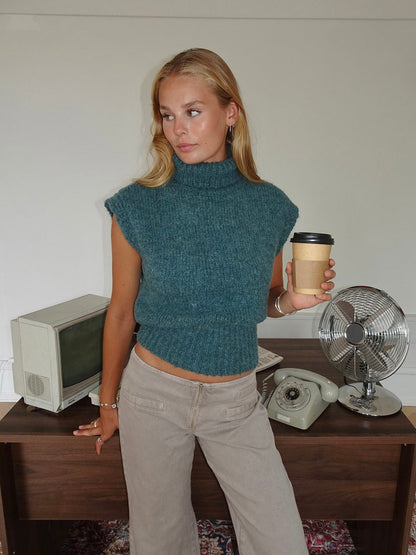 Nivena turtleneck vest - Blue