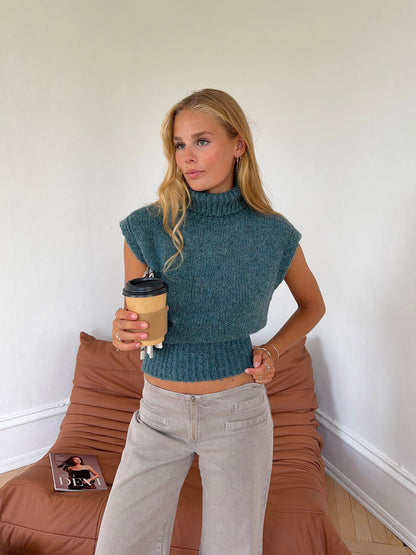 Nivena turtleneck vest - Blue