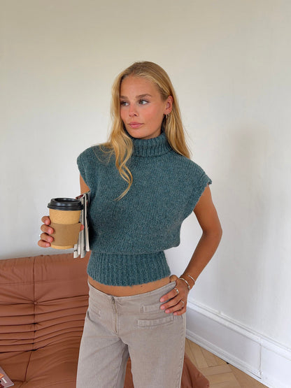 Nivena turtleneck vest - Blue