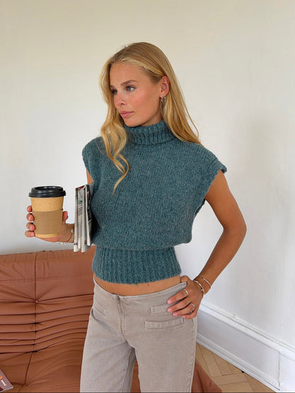 Nivena turtleneck vest - Blue